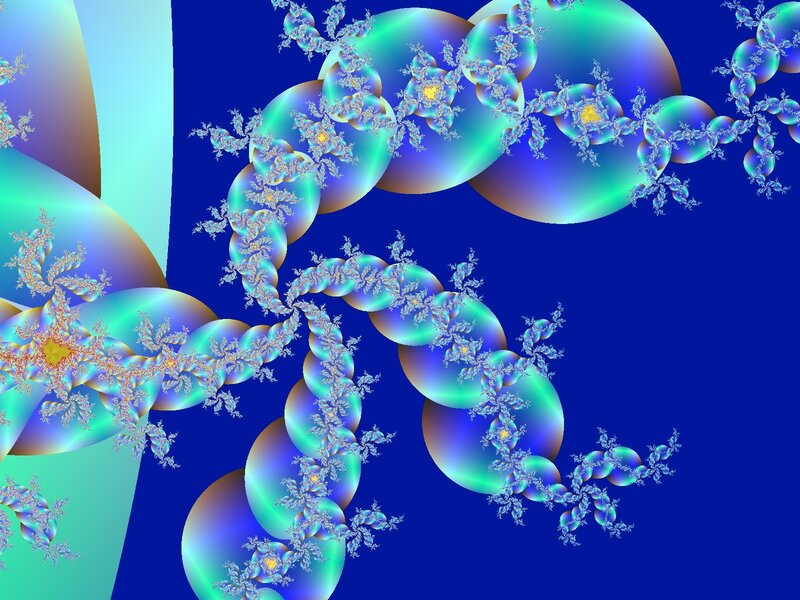 Fractal Spiral Pattern — Blue, Hypnotic, Digital Art
