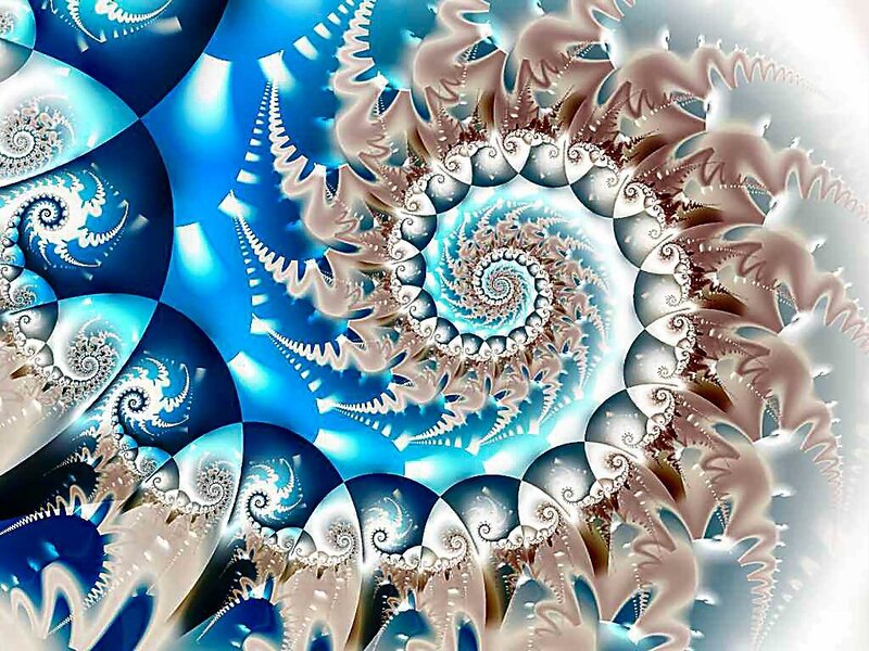 Fractal Spiral Pattern — Blue, Hypnotic