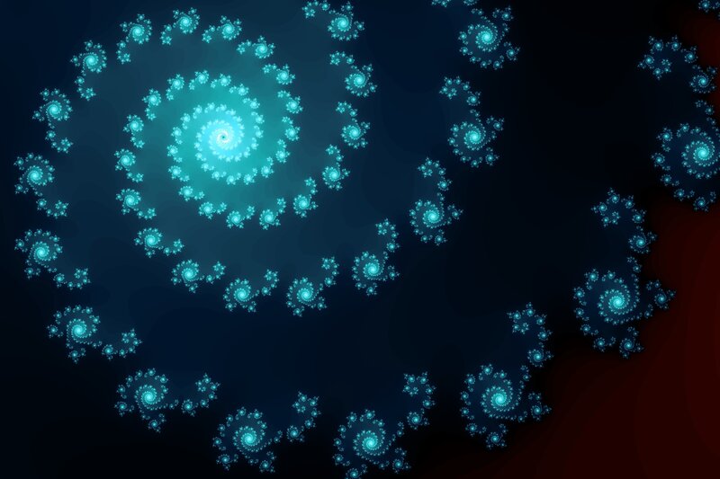 Fractal Spiral Pattern — Blue, Mysterious