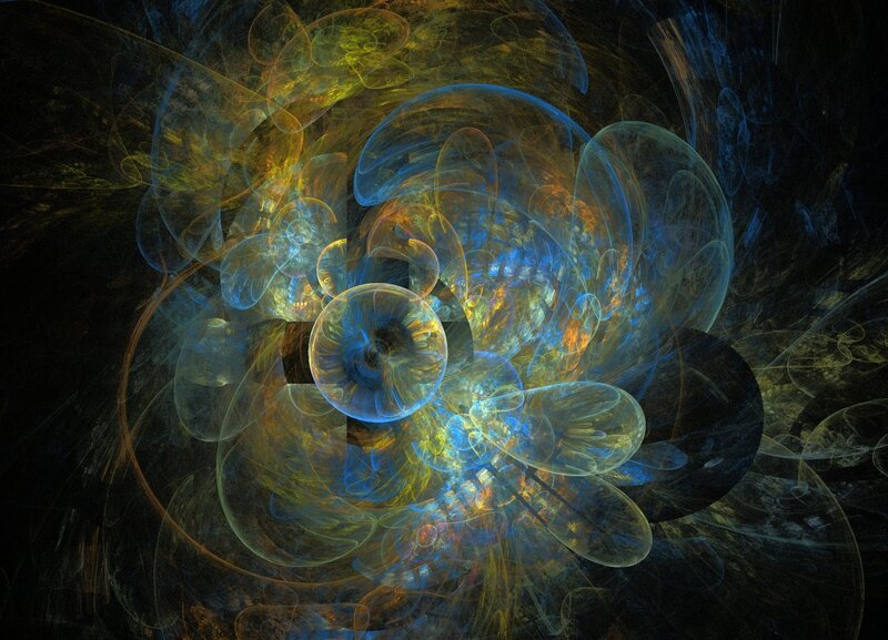 Fractal Spiral Pattern — Blue, Mystical