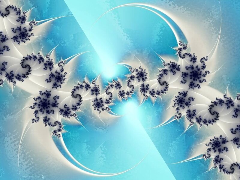 Fractal Spiral Pattern — Blue, Serene, Digital Art, Spirals