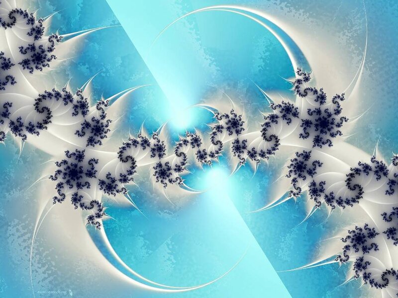 Fractal Spiral Pattern — Blue, Serene, Digital Art