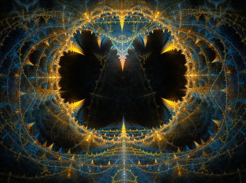 Fractal Spiral Pattern — Blue