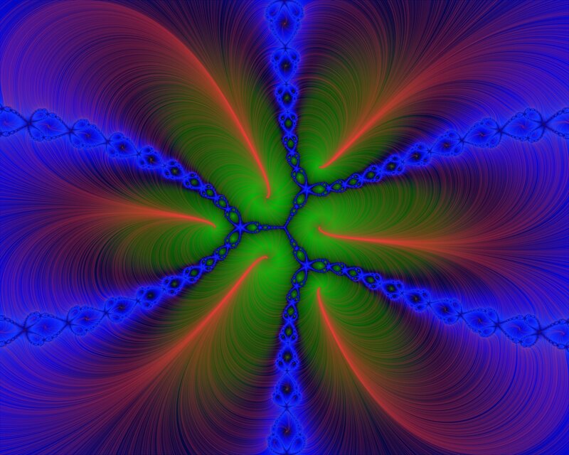 Fractal Spiral Pattern — Blue, Vibrant, Abstract