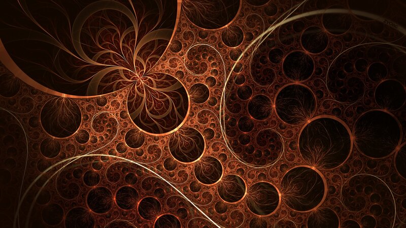 Fractal Spiral Pattern — Brown, Abstract, Digital Art