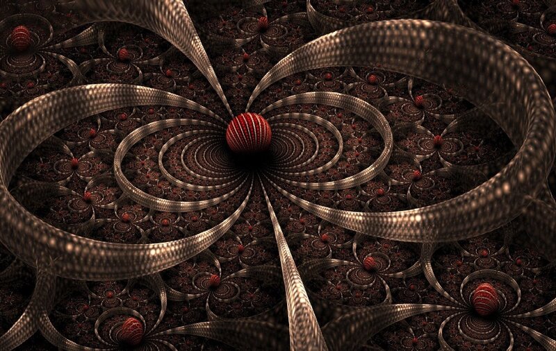 Fractal Spiral Pattern — Brown, Abstract
