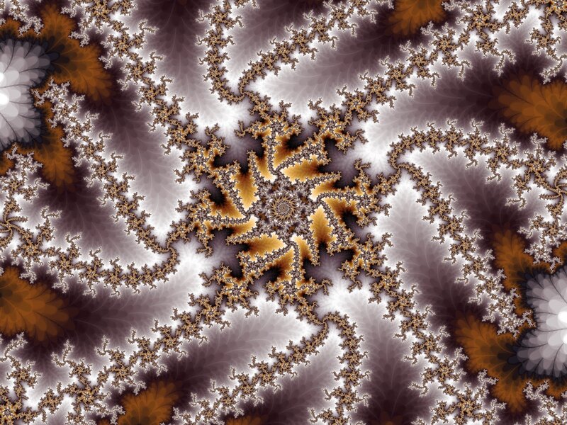 Fractal Spiral Pattern — Brown, Complex, Abstract