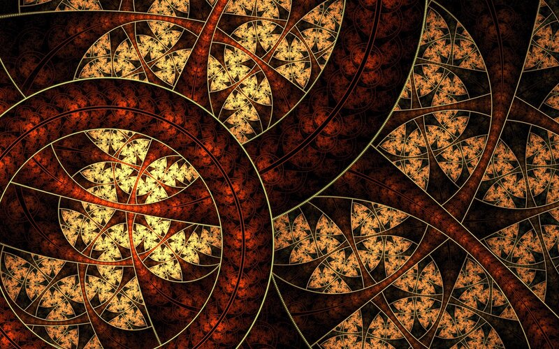 Fractal Spiral Pattern — Brown, Complex, Digital Art, Spirals, Circles