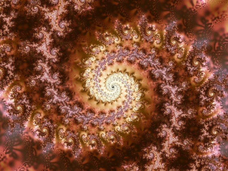 Fractal Spiral Pattern — Brown, Hypnotic, Abstract, Colorful