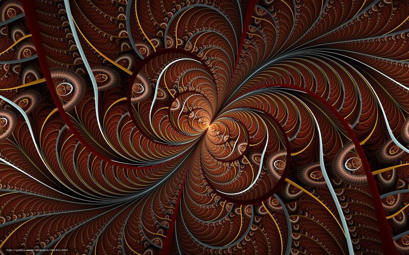 Fractal Spiral Pattern — Brown, Hypnotic, Abstract, Lines