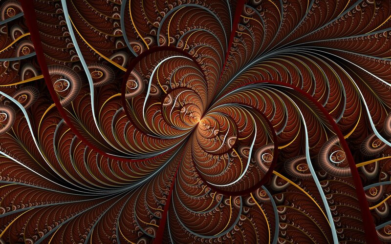 Fractal Spiral Pattern — Brown, Hypnotic, Abstract