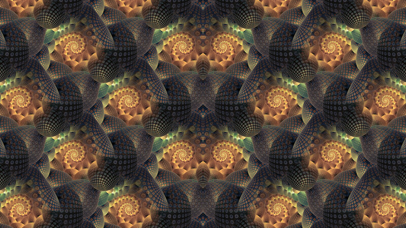 Fractal Spiral Pattern — Brown, Hypnotic, Digital Art, Dots
