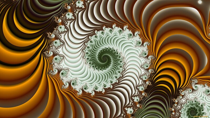 Fractal Spiral Pattern — Brown, Hypnotic, Digital Art, Swirls