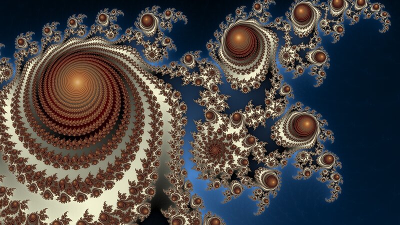 Fractal Spiral Pattern — Brown, Hypnotic, Digital Art