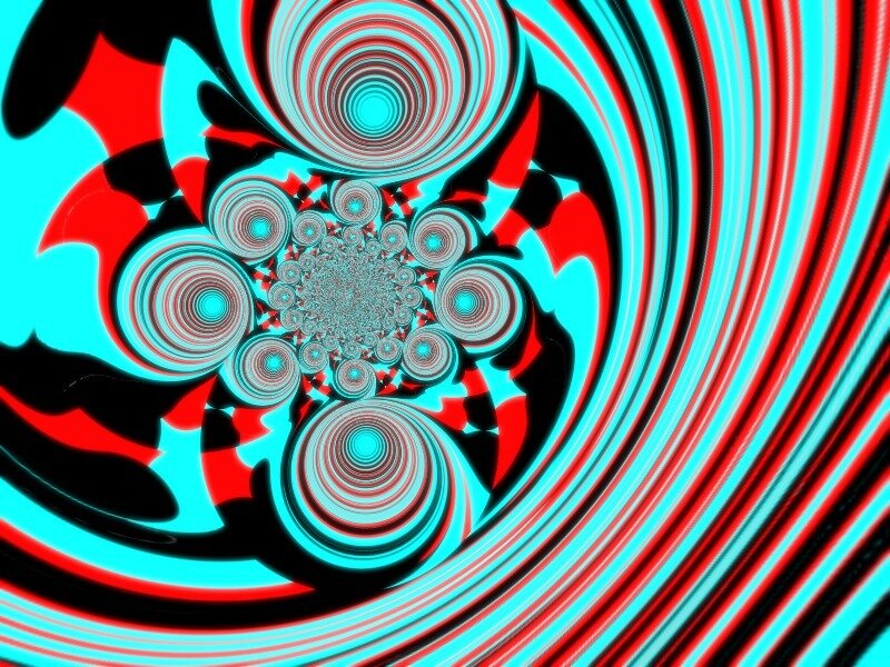 Fractal Spiral Pattern — Cyan