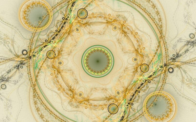 Fractal Spiral Pattern — Gold, Calm