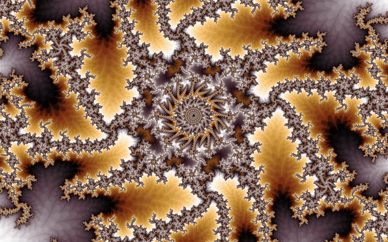 Fractal Spiral Pattern — Gold, Complex, Abstract, Golden