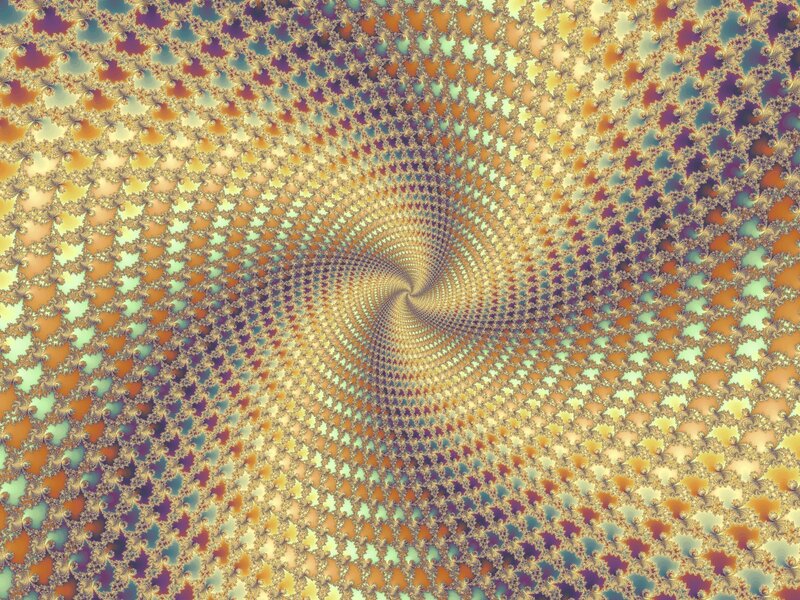 Fractal Spiral Pattern — Gold, Hypnotic, Abstract