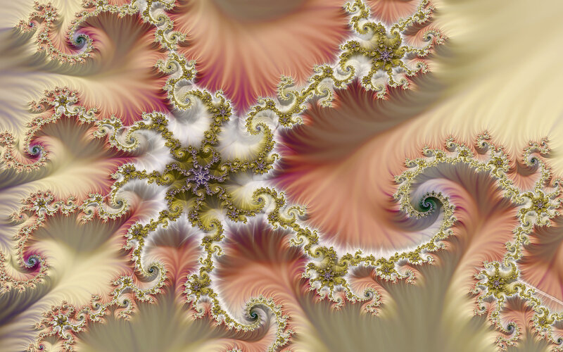 Fractal Spiral Pattern — Gold, Hypnotic, Digital Art, Spirals