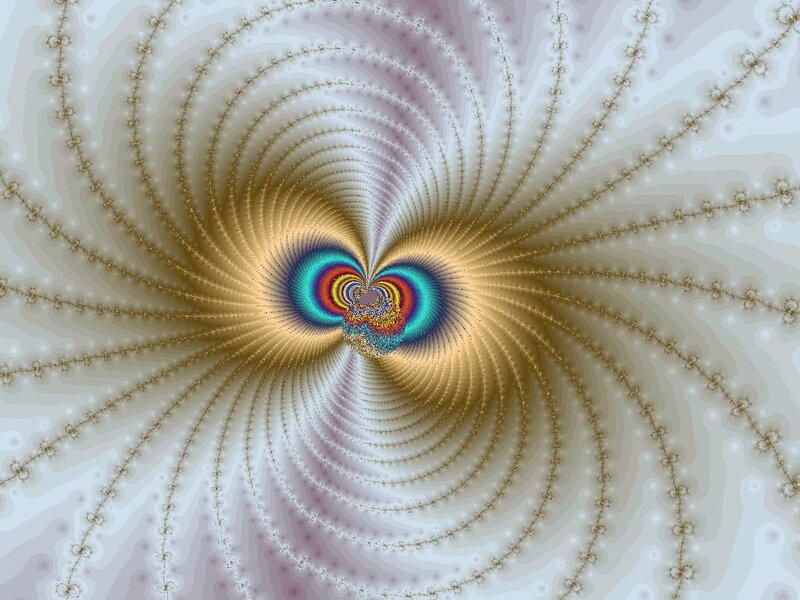 Fractal Spiral Pattern — Gold, Hypnotic