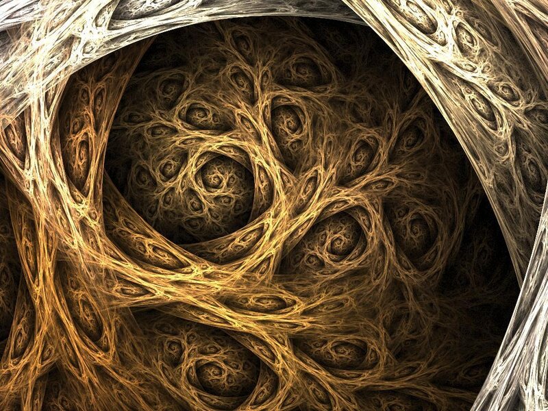 Fractal Spiral Pattern — Gold, Mysterious