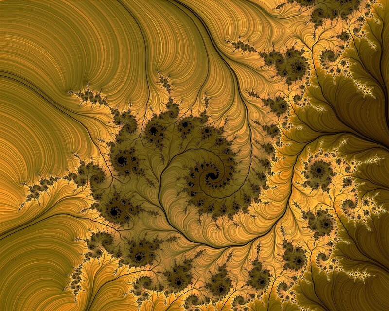 Fractal Spiral Pattern — Gold