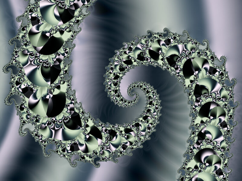 Fractal Spiral Pattern — Green, Calm, Abstract