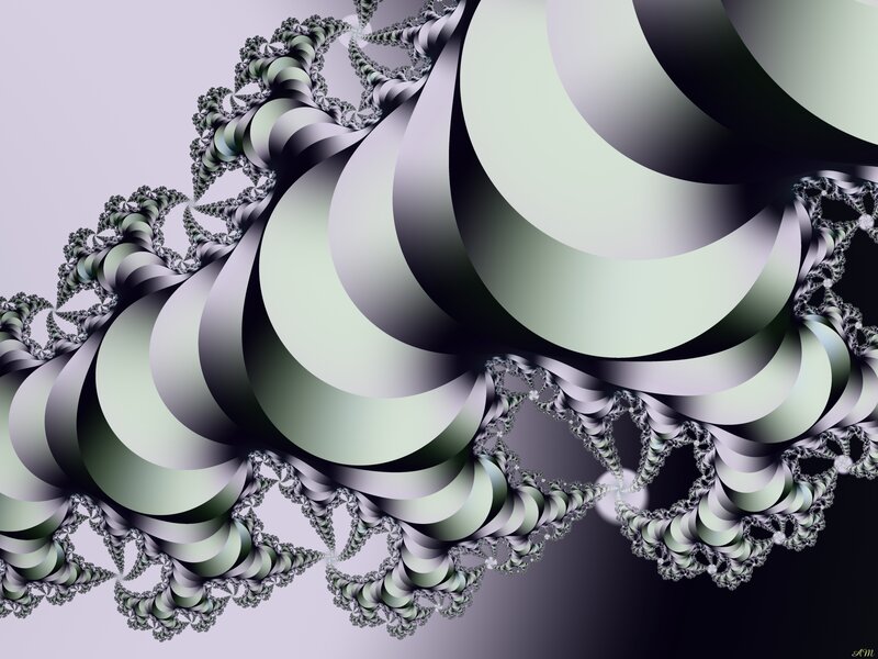 Fractal Spiral Pattern — Green, Calm, Digital Art