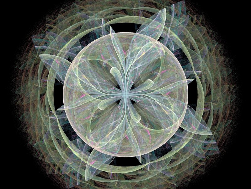 Fractal Spiral Pattern — Green, Calm