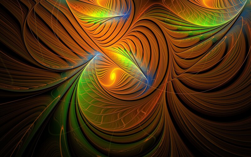 Fractal Spiral Pattern — Green, Dynamic, Abstract