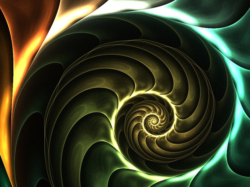 Fractal Spiral Pattern — Green, Dynamic