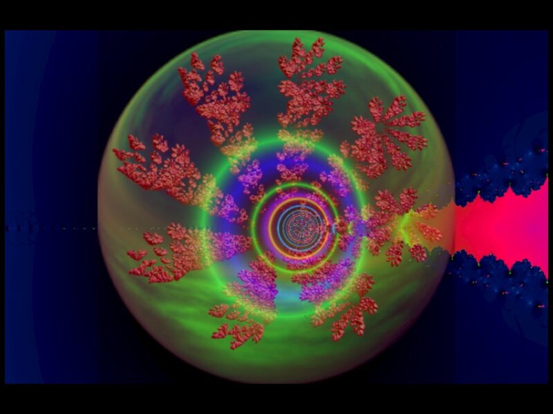 Fractal Spiral Pattern — Green, Hypnotic, Abstract, Colorful