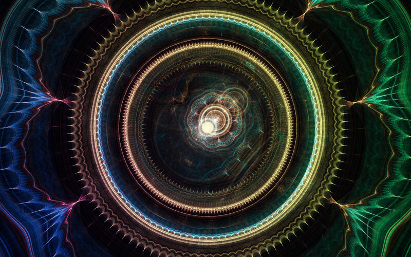 Fractal Spiral Pattern — Green, Hypnotic, Abstract
