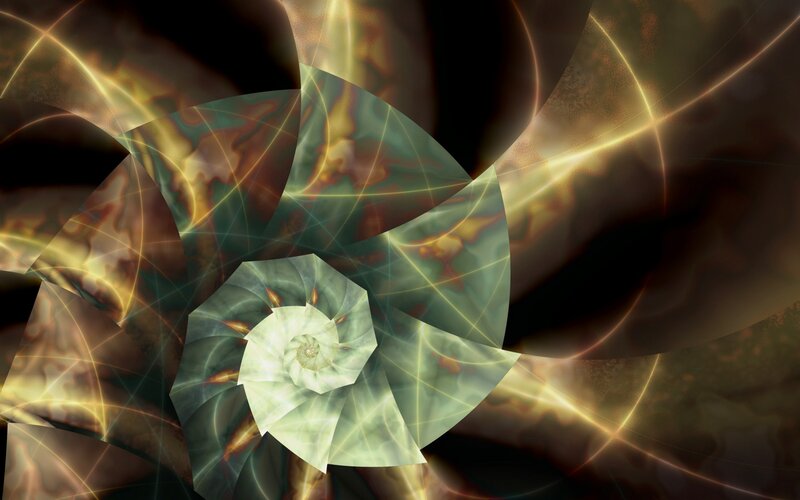 Fractal Spiral Pattern — Green, Mystical