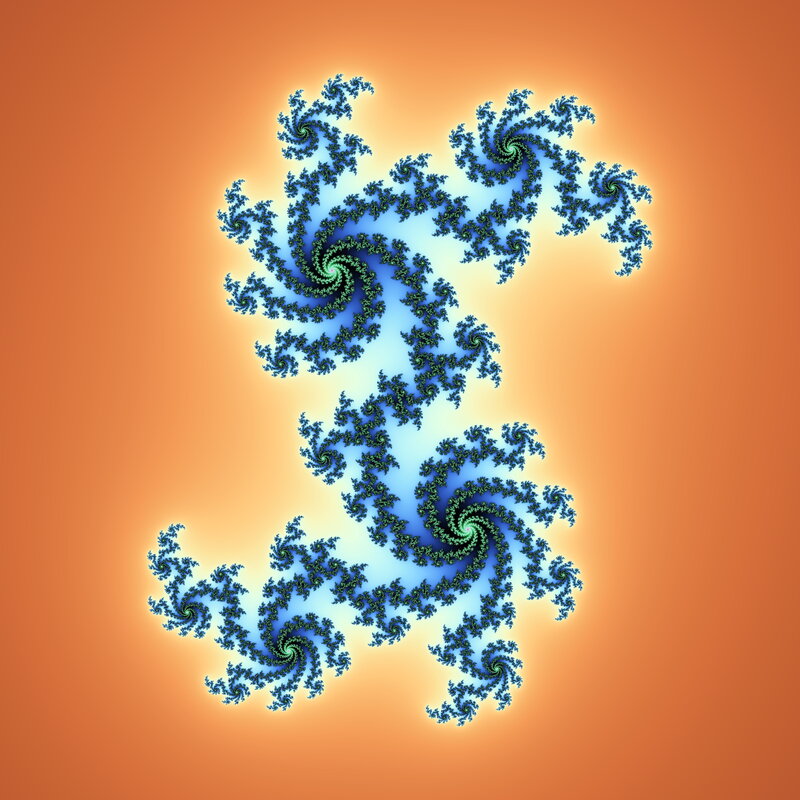 Fractal Spiral Pattern — Orange, Calm