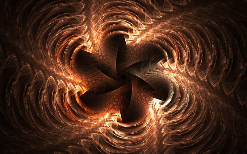 Fractal Spiral Pattern — Orange, Dramatic