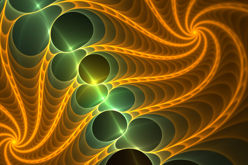 Fractal Spiral Pattern — Orange, Dynamic, Abstract