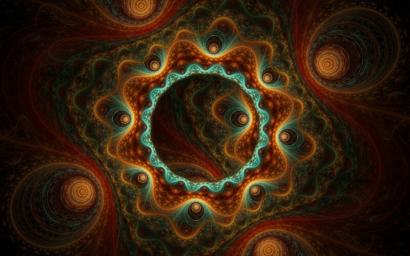 Fractal Spiral Pattern — Orange, Hypnotic, Abstract, Spirals