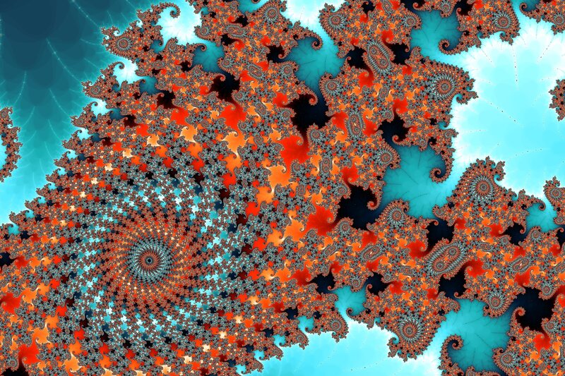 Fractal Spiral Pattern — Orange, Intricate
