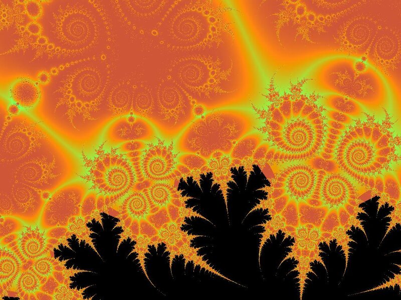 Fractal Spiral Pattern — Orange, Vibrant