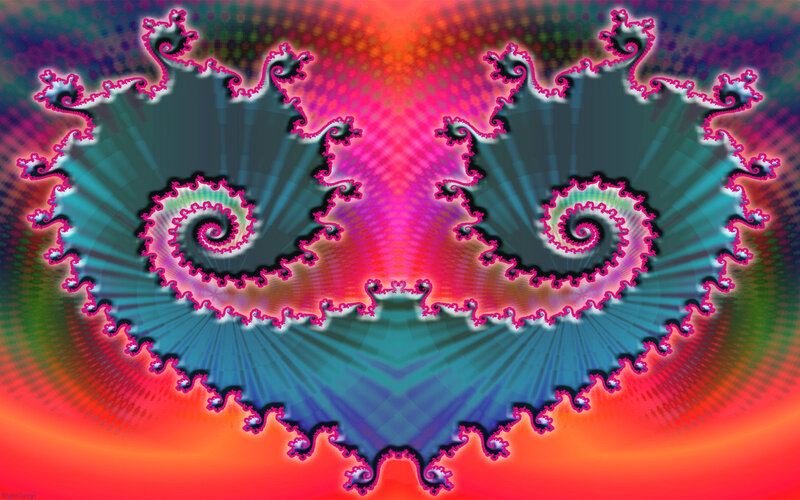 Fractal Spiral Pattern — Pink, Vibrant, Digital Art, Spirals