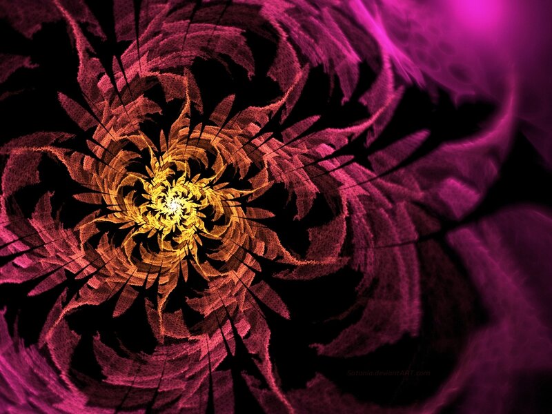 Fractal Spiral Pattern — Purple, Dramatic, Digital Art
