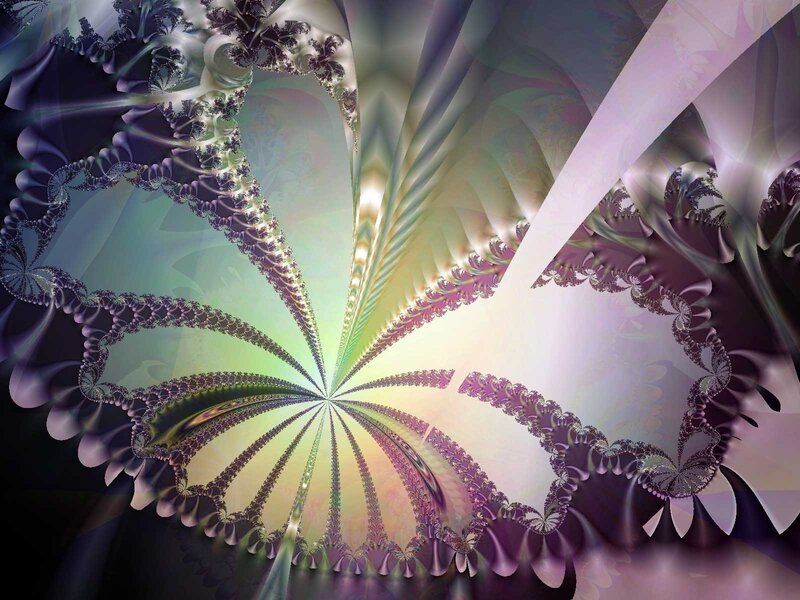 Fractal Spiral Pattern — Purple, Hypnotic, Abstract, Colorful, Symmetrical, Green