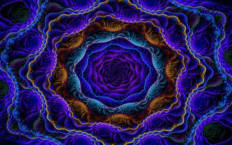 Fractal Spiral Pattern — Purple, Hypnotic, Abstract, Colorful