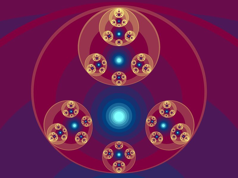Fractal Spiral Pattern — Purple, Hypnotic, Digital Art, Circles, Spheres