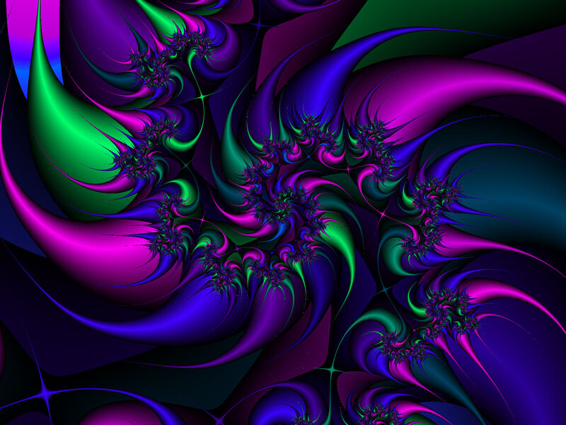 Fractal Spiral Pattern — Purple, Hypnotic, Digital Art, Colorful, Abstract