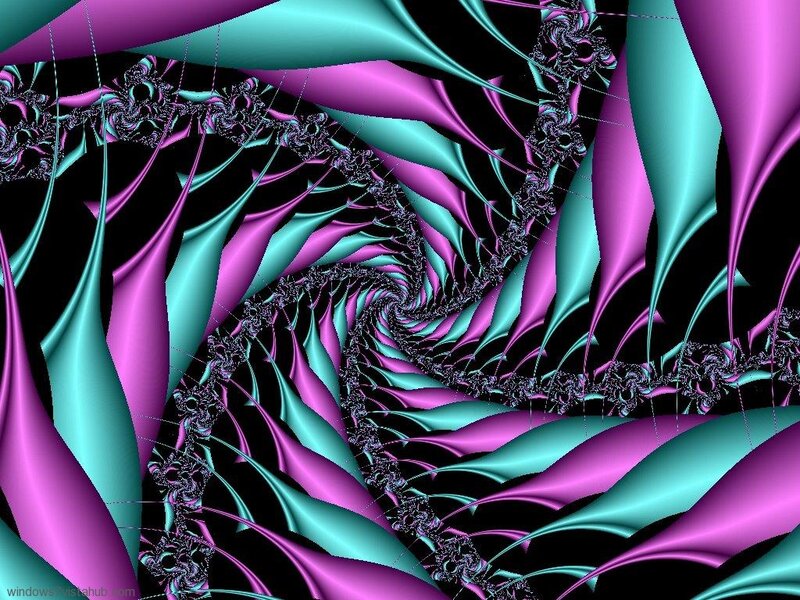 Fractal Spiral Pattern — Purple, Hypnotic, Digital Art, Colorful