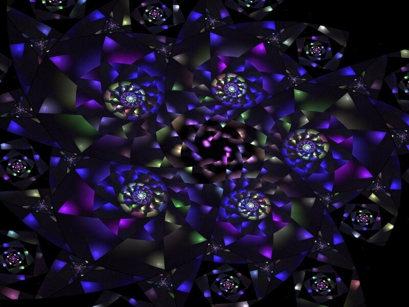 Fractal Spiral Pattern — Purple, Hypnotic, Digital Art, Geometric