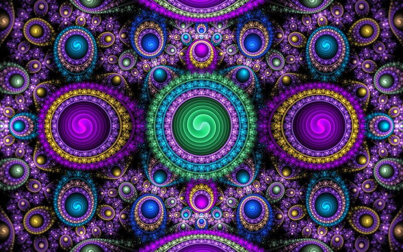 Fractal Spiral Pattern — Purple, Hypnotic, Digital Art, Spirals