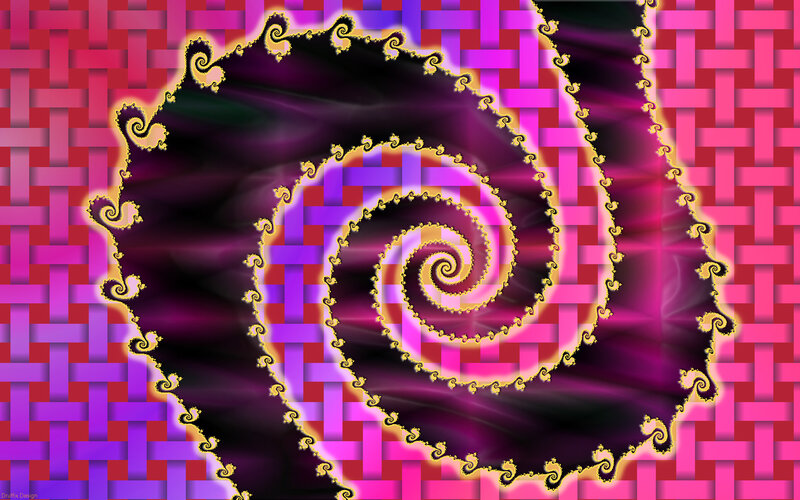 Fractal Spiral Pattern — Purple, Hypnotic, Digital Art, Woven Texture